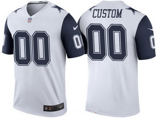 Youth Dallas Cowboys White Custom Color Rush Legend NFL Nike Limited Jersey